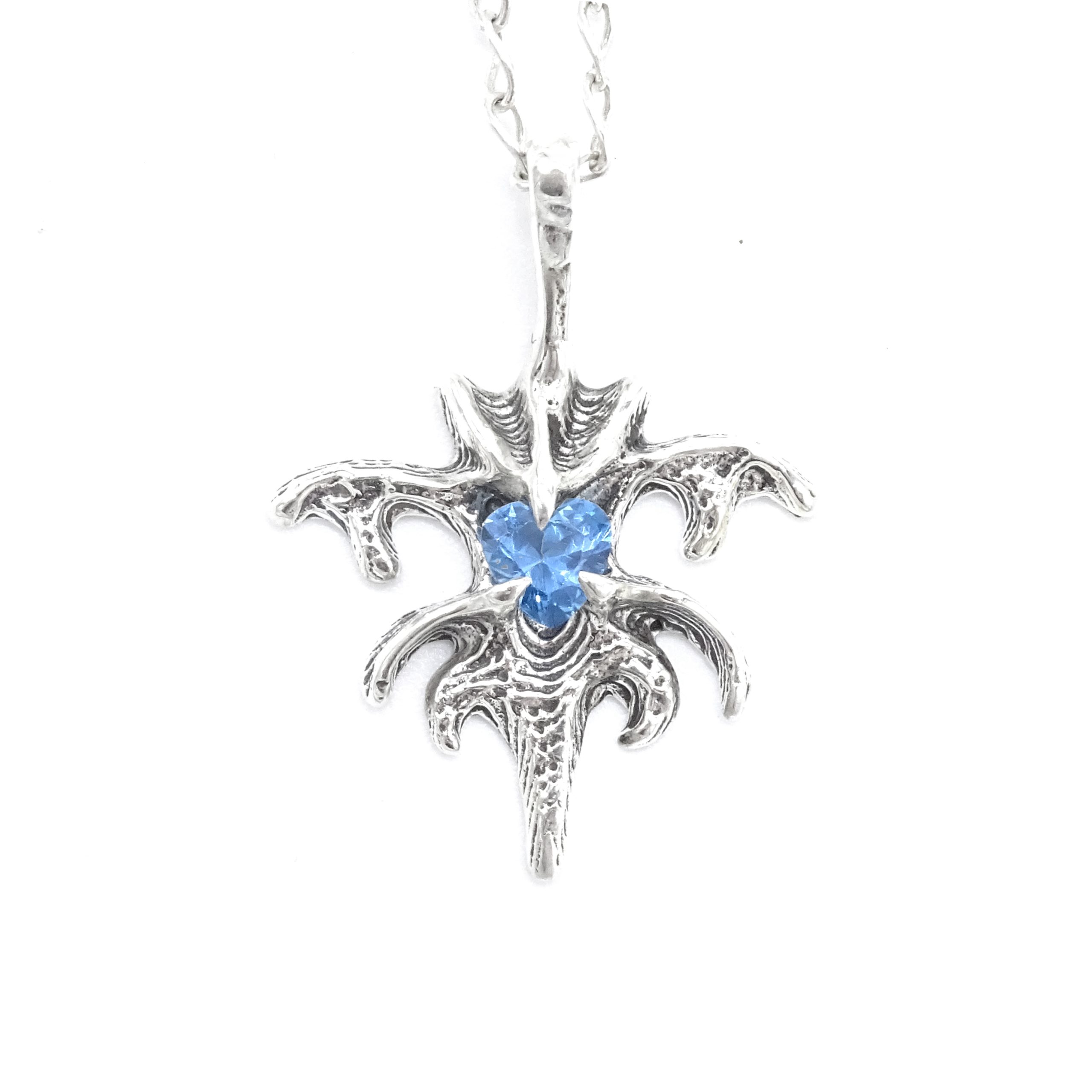 Blue Dragon Heart Necklace